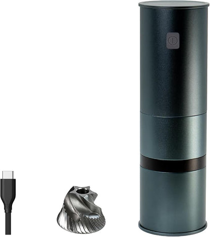 PT1 Portable Electric Burr Coffee Grinder V2, USB-C Rechargeable Stainless Conical Burr Grinder, Aluminum Body with Cleaning Brush Included