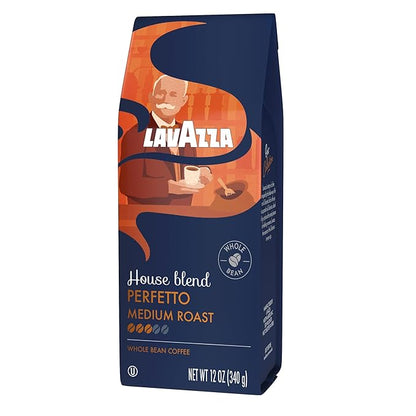 Lavazza House Blend Perfetto Whole Bean Coffee 12oz Bag, Medium Roast, Full-bodied, Intensity 3/5, 100% Arabica, Ideal for Drip Brewers, (Pack of 1) - Package May Vary