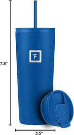 Load image into Gallery viewer, IRON °FLASK Classic Tumbler - Vacuum Insulated Stainless Steel Water Bottle, Double Walled, Drinking Cup, Insulated Travel Mug (Cobalt, 24 oz Solid Lid)
