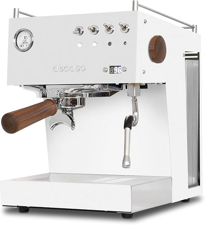 Ascaso Steel PID Programmable Espresso Machine w/Volumetric Controls, Single Thermoblock, 120V (SINGLE, WHITE)