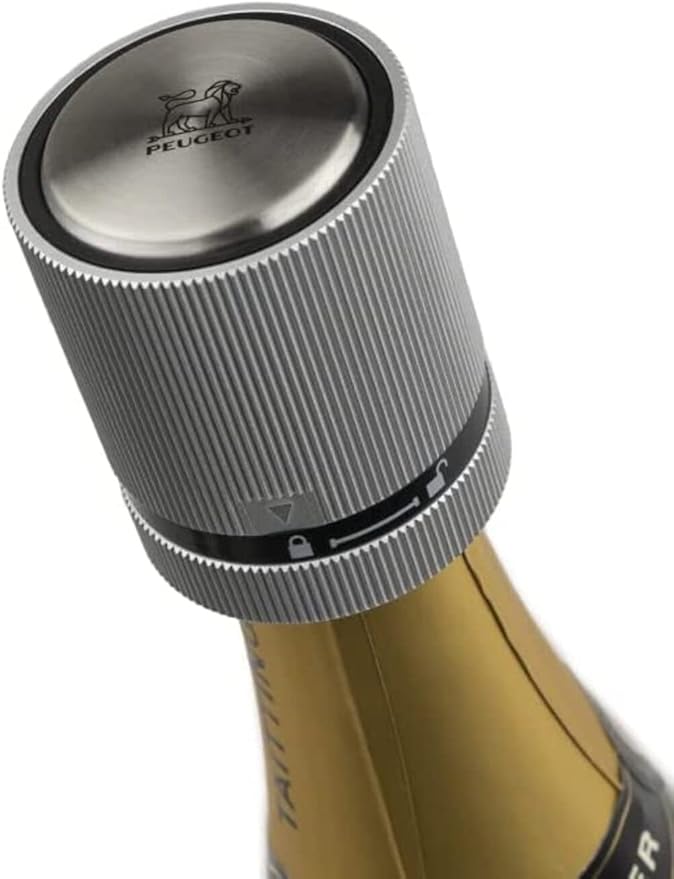 Peugeot Line Bottle Stopper For Sparking Wine, Light Grey