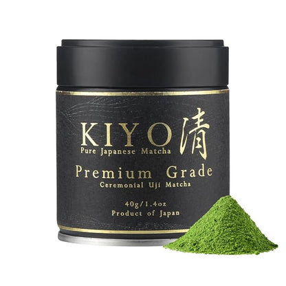 Kiyo Matcha Premium Grade Toyokage Ceremonial Uji Matcha - Pure Japanese First Harvest Ceremonial Grade Matcha Green Tea Powder from Uji, Japan (40g/1.4oz)