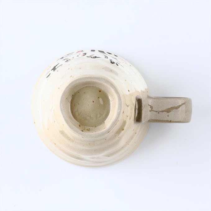 Cat Mug Set of 2, Japanese Handmade Ceramic Coffee Mug, Japanese Tea Cups, 8.8 oz