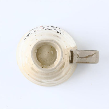 Cat Mug Set of 2, Japanese Handmade Ceramic Coffee Mug, Japanese Tea Cups, 8.8 oz