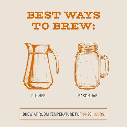 Bizzy Organic Cold Brew Coffee | Breakfast Blend | Coarse Ground Coffee | Medium-Light Roast | Micro Sifted | Specialty Grade | 100% Arabica | Brew Bags | 4 Count | Makes 14 Cups