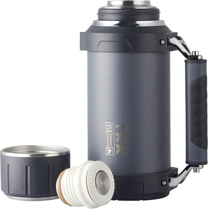 Large Coffee Thermoses for Hot Drinks Stainless Steel Thermoses 2QT 64oz Vacuum Insulated Bottle With Cup Handle Keeps Liquids Hot And Cold For Up To 24 For Outdoor Gathering Camping