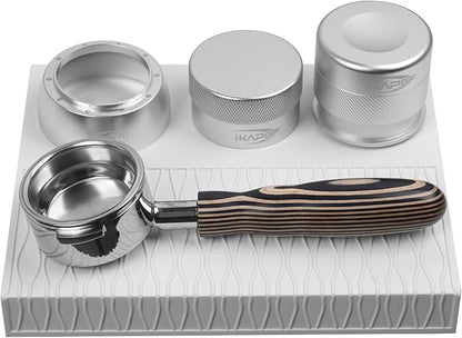 IKAPE Espresso Tamping Mat, Food Grade Silicone Coffee Tamper Mat, Portafilter Tamp Mat Espresso Accessory For Baristas, Waterproof Heat Resistant Tamping Pad Mat for Counter(White)