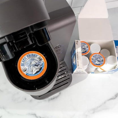 Fresh Roasted Coffee, Organic Black Knight Water-Processed Decaf | USDA Organic, Kosher | Dark Roast | 24 Pods for K Cup Brewers