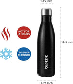 Load image into Gallery viewer, BJPKPK Insulated Water Bottles 17oz, Leak Proof Stainless Steel Water Bottle Keeps Cold for 24 Hours and Hot for 12 Hours, BPA Free,Black