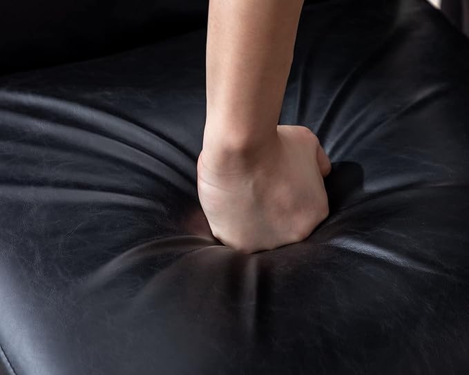 CIMOTA Black Modern Dining Chairs Set of 8, Leather Dining Room Chairs Upholstered Armless Guest Side Chair with Black Base for Dining Room/Kitchen, 8PCS