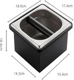 Load image into Gallery viewer, Coffee Knock Box, Espresso Knock Box Coffee Bin Barista Accessories Coffee Machine Accessories, Stainless Steel Small Coffee Knock Box Container with Silicone Knock Bar and Non Slip Base