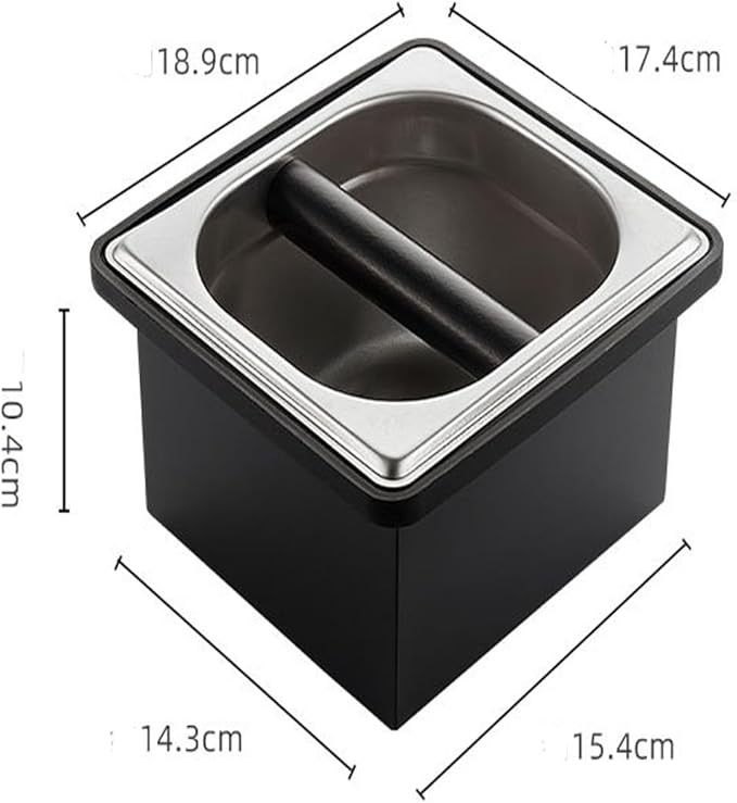Coffee Knock Box, Espresso Knock Box Coffee Bin Barista Accessories Coffee Machine Accessories, Stainless Steel Small Coffee Knock Box Container with Silicone Knock Bar and Non Slip Base