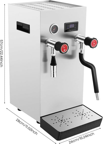 Commercial Milk Steamer, 2500W 110V Commercial Milk Frother, 8L/ 2.1Gal Coffee Milk Foam Machine Steamer with LED Display, Coffee Foam Maker for Bars, Milk Tea Shops