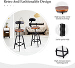 Load image into Gallery viewer, Small Kitchen Table Set, Modern Round Table and Stools for 2, Industrial Bar Stools with Backrest Height Adjustable