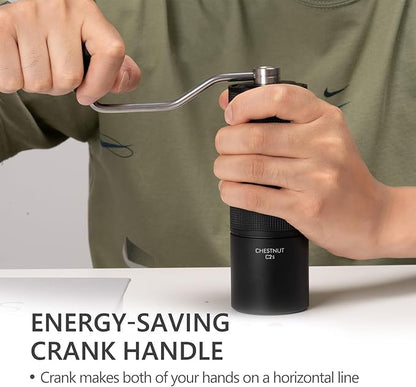 TIMEMORE Chestnut C2S Manual Coffee Grinder,CNC Stainless Steel Conical Burr, Internal Adjustable Setting, Double Bearing Positioning, Hand Grinder Gift for Espresso to French Press