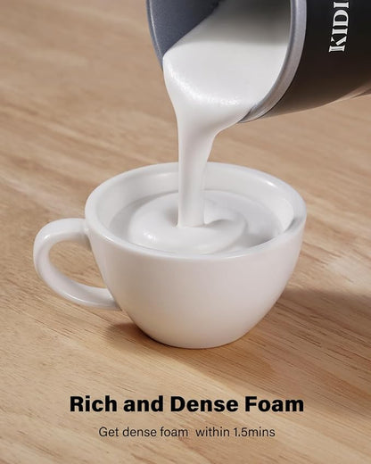 4-in-1 Electric Milk Frother and Steamer, Milk Steamer and Cold Foam Maker, Hot Chocolate Maker, Frother for Coffee, Latte, Macchiato, Cappuccino, BPA Free, Black