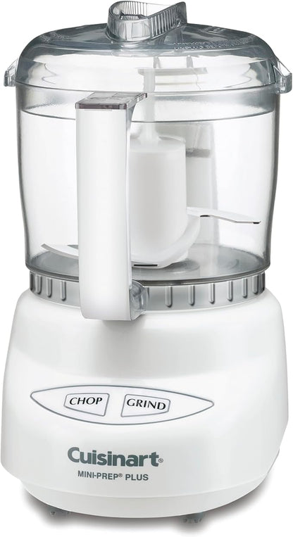 Cuisinart Mini-Prep Plus Food Processor, 24-Ounce Mini Food Processor to Chop Herbs, Vegetables, and Hard Cheese, 24-Ounce Work Bowl, Reversible Stainless Steel Blade, DLC-2A, White