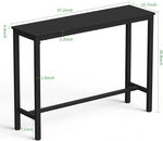 Load image into Gallery viewer, Mr IRONSTONE Bar Table, 47" Pub High Top Rectangular Height Sofa Console Dining Coffee Table, for Narrow Space, Living Room, Sturdy Metal Frame, Easy to Set Up, Black