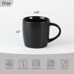 Load image into Gallery viewer, famiware Mercury Coffee Mugs 13 oz, Coffee Mugs Set of 4 with Handle, Cups for Latte, Hot Tea, Cappuccino, Mocha, Cocoa, Black