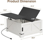 Load image into Gallery viewer, Coffee Table with Storage, 31.5" W Farmhouse Lift Top Wood Square Center Table with Charging Station, Rustic Cocktail Tables with Flip Top Lids for Living Room, Home Office, Modern Black