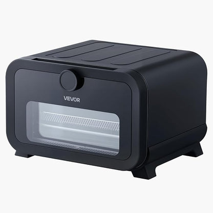 VEVOR Pizza Oven, 8 Presets Electric Pizza Ovens Air Fry Combo, 12-Inch Indoor Pizza Maker Smart Knob Control, 750°F Max Temp, IPX4 Waterproof Countertop Pizza Cooker w/Pizza Stone,Fry Basket