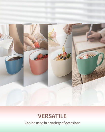 Ceramic Mugs 18oz,Large Ceramic Coffee for Men, Women, Dad, Mom, Modern Coffee Mugs With Handle For Cereal,Juice,Soup,Tea. (1Pack, blue)