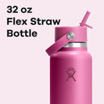 Load image into Gallery viewer, Hydro Flask Water Bottle - Insulated Stainless Steel - Wide Mouth Flex Straw Lid, Non Spill, Leakproof and Refillable in 32 Oz Reef Pink