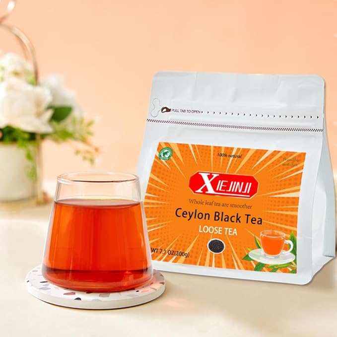 Black Tea Loose Leaf - Ceylon Tea - 7.1oz/200g - Rainforest Alliance Certified - From Sri Lanka - Gift 20 Eco-Conscious Tea Bags