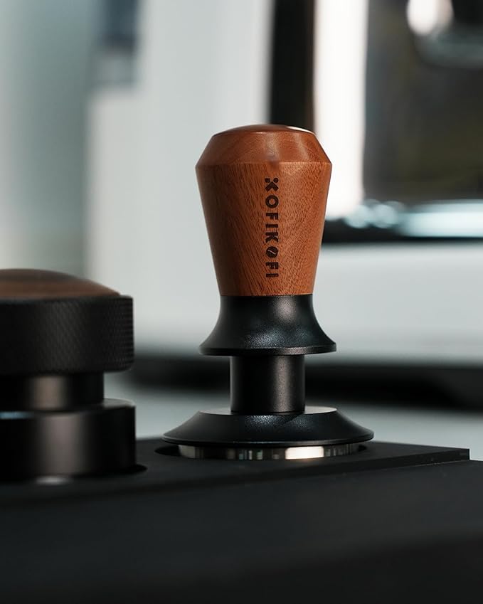 58mm Espresso Tamper, Coffee Tamper with 30lbs Spring Loaded, Espresso Coffee Tamper with Stainless Steel Ripple Base and Rosewood Handle Fits for E61,Breville and All 58mm Espresso Machines