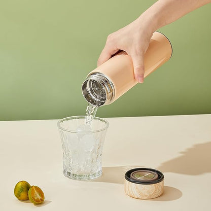 15oz Water Bottle Stainless Steel Thermos Flask - Insulated Vacuum, Leak Proof, Keeps Drinks Hot/Cold - Ideal for Coffee, Tea, Water - Pink