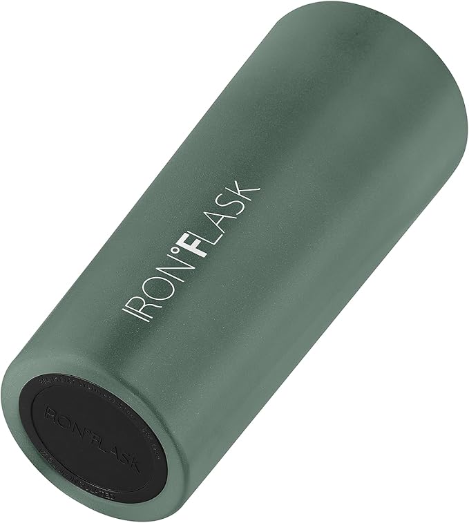 IRON °FLASK Classic Tumbler - Vacuum Insulated Stainless Steel Water Bottle, Double Walled, Drinking Cup, Insulated Travel Mug (Sage, 24 oz Solid Lid)