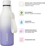Load image into Gallery viewer, BJPKPK Insulated Water Bottle, 18 oz, Stainless Steel | Leak Proof | Pack of 2 | Lilac Elegance | With Strap
