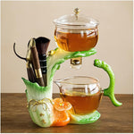 Load image into Gallery viewer, Magnetic Glass Tea Pot, Lazy Kungfu Tea Set, Sturdy High Borosilicate Glass TeaPot, Semi Automatic Drip TeaPot, Magnetic Rotation Heat Resistant Teapot, Suitable for home/office Reception