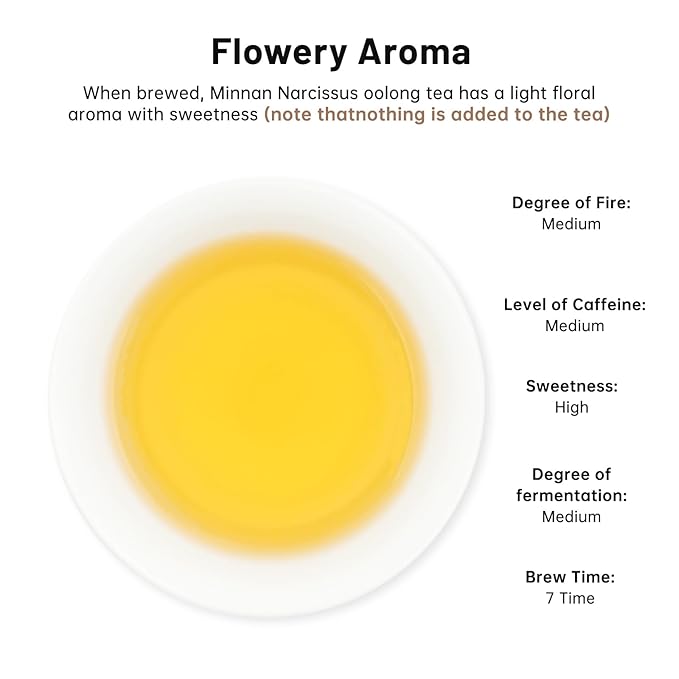 iTeaworld Minnan Narcissus Oolong Tea - Oolong tea loose leaf Chinese Tea, Long-Lasting Aftertaste Oolong Tea Whole Tea leaves for Health with 20 Empty Tea Bags, 3.5OZ