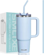 Load image into Gallery viewer, 30 oz Tumbler with Handle, Tumbler with Lid and Straw, Double Wall Vacuum Insulated Travel Mug Stainless Steel Tumbler for Hot and Cold, Cupholder Friendly (Blue)