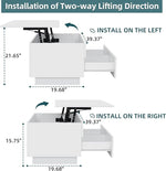 Load image into Gallery viewer, LED Coffee Table with Lift Top Morden Coffee Table with Storage High Gloss White Sofa Table for Living Room Center Tables Hidden Compartment &amp; 2 Drawers