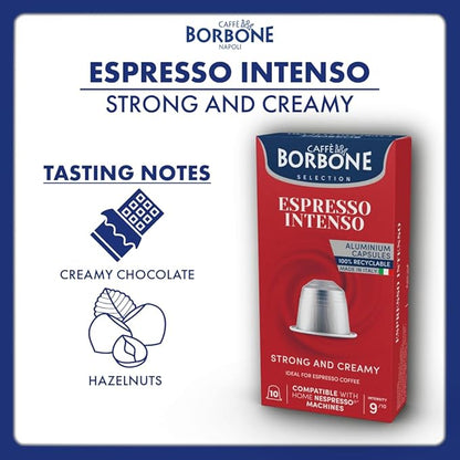 Caffe Borbone Aluminum Coffee Pods Compatible with Nespresso Original Machines, Espresso Intenso, Medium Roast, Full-Bodied and Strong, Genuine Italian Coffee - NOT compatible with Vertuo - 100 Count