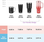 Load image into Gallery viewer, WETOWETO 40oz Tumbler with Handle | Insulated Stainless Steel Travel Mug | 34Hrs Cold &amp; 10Hrs Hot Retention | 100% Leakproof Lid &amp; Straw | Dishwasher Safe + Car Cup Holder Fit (Pink-Red Gradient)