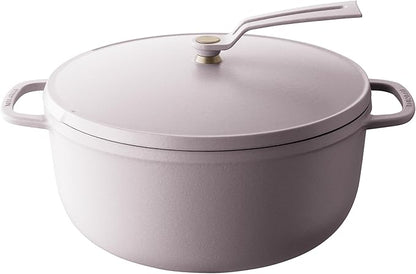 Vermicular Oven Pot 2.0 | Lightweight Enameled Cast Iron Pot | 26cm (5.9 Qt) | Non-Toxic | Induction-compatible | Dutch Oven | Made in Japan | Matte Himalayan Pink