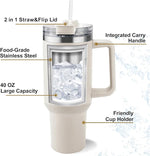 Load image into Gallery viewer, ThermoThrill Ships Next Day, Personalized 40 Oz Tumbler with Handle and Straw Custom Tumbler with Text Stainless Steel Mug Birthday Gifts for Women