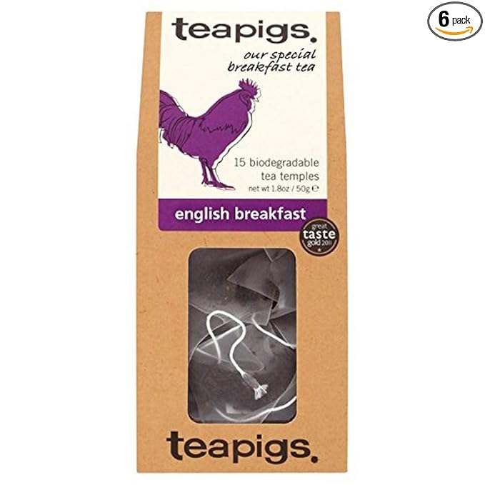 teapigs English Breakfast Tea, 15 Count (Pack of 6)