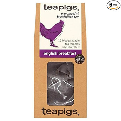 teapigs English Breakfast Tea, 15 Count (Pack of 6)