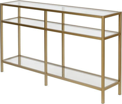 Henn&Hart Sivil Console Table, 55" Wide, Gold