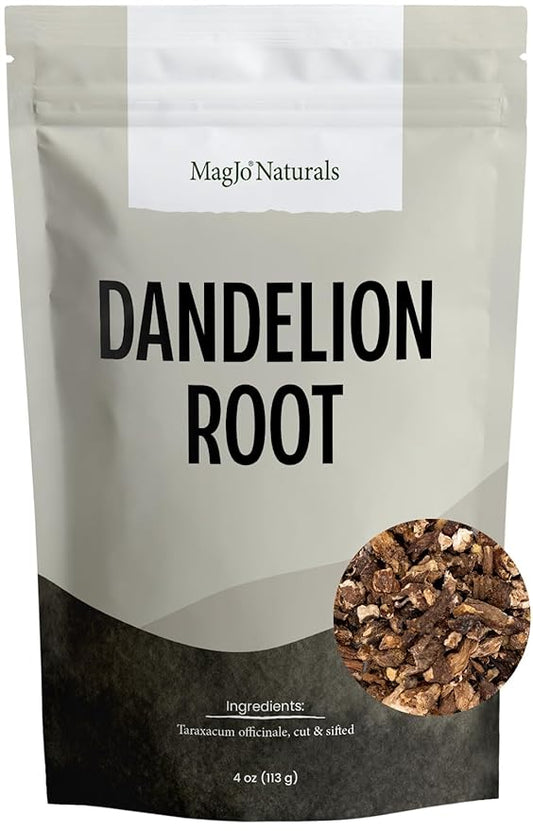 MagJo Naturals Dandelion Root, Raw, Not Roasted, Loose Tea (50 + Cups) (4 oz) 100% Wild-Crafted from Eastern Europe