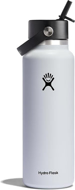 Load image into Gallery viewer, Hydro Flask Water Bottle - Insulated Stainless Steel - Wide Straw Lid, Non Spill, Leakproof in 40 Oz White