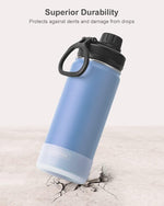 Load image into Gallery viewer, koodee 16 oz Water Bottle Stainless Steel Double Wall Vacuum Insulated Water Bottle for School Wide Mouth Flask with Leakproof Spout Lid (Royal Blue)