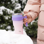 Load image into Gallery viewer, 40 oz Tumbler with Handle and 2 Straw 2 Lid, Insulated Water Bottle Stainless Steel Vacuum Cup Reusable Travel Mug,Pastel Sunset