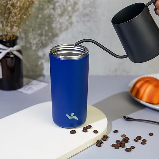 Tumbler with Lid, 12 oz Travel Coffee Mug Double Wall Vacuum Stainless Steel Thermal Metal Cup Insulated Water Bottle,Sapphire