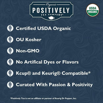 Organic Positively Tea Company, Earl Grey De La Crème Black Tea, K-Cup Compatible, 24 Pods