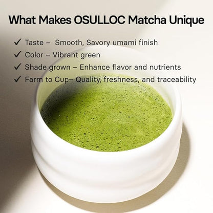 OSULLOC Volcanic Isle Matcha Powder, Premium Korean Matcha, Green tea powder from Jeju Island (2.12oz, 60g)
